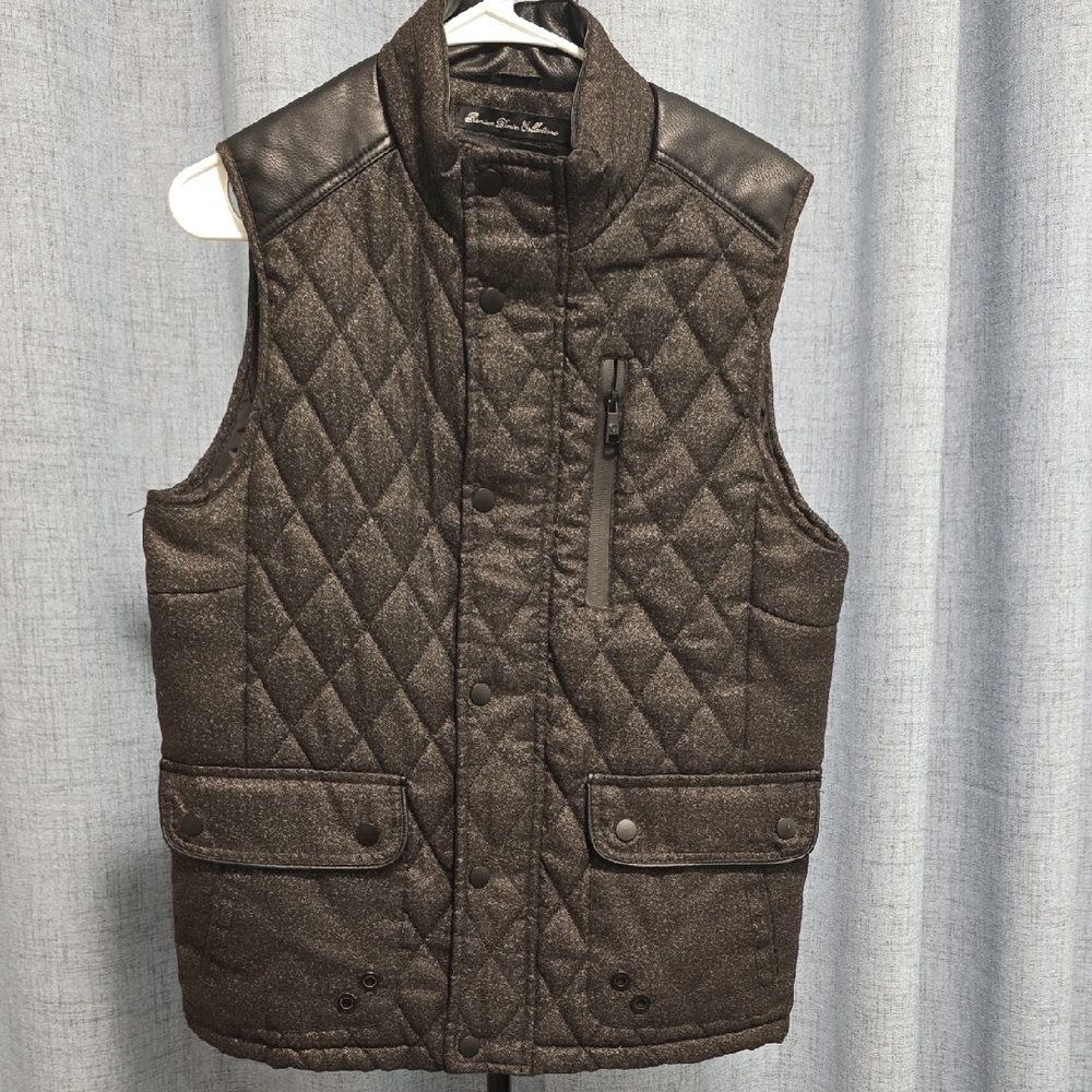 Fried Denim Men's‎ Quilted Vest with Leather Details Size Small